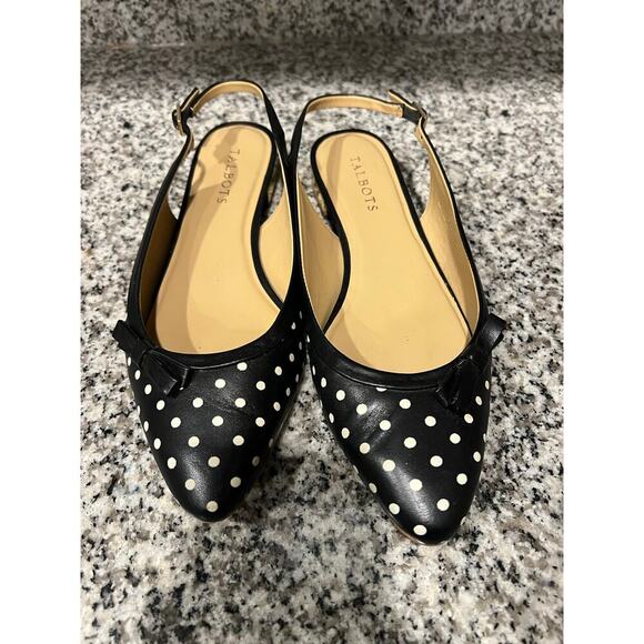 Talbots pok-a-dot sling backs - Picture 1 of 5